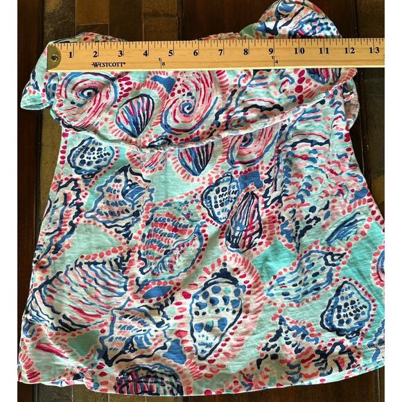 Lilly Pulitzer Shell Me About It Small Top Ruffle Floral Tube Top Women - Picture 4 of 7